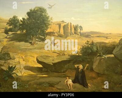 Camille Corot agar nel deserto 1835. Foto Stock