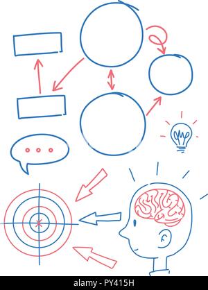 Uno scarabocchio idea diagramma illustrativo Illustrazione Vettoriale