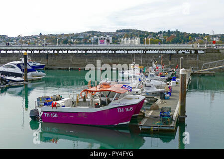 Barche da pesca in Torquay marina Foto Stock