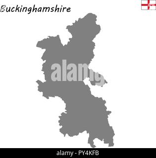 Alta qualità mappa è un cerimoniale di contea di Inghilterra. Buckinghamshire Illustrazione Vettoriale