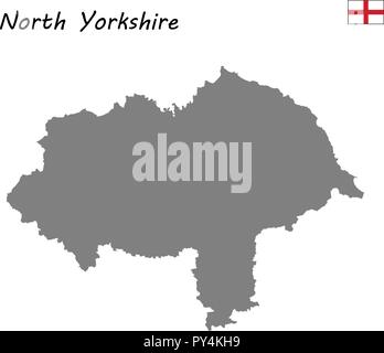 Alta qualità mappa è un cerimoniale di contea di Inghilterra. North Yorkshire Illustrazione Vettoriale