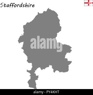 Alta qualità mappa è un cerimoniale di contea di Inghilterra. Staffordshire Illustrazione Vettoriale
