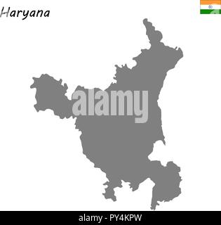 Alta qualità mappa di Haryana è uno stato dell India Illustrazione Vettoriale