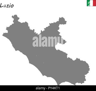 Alta qualità di mappa il Lazio è una regione dell'Italia Illustrazione Vettoriale