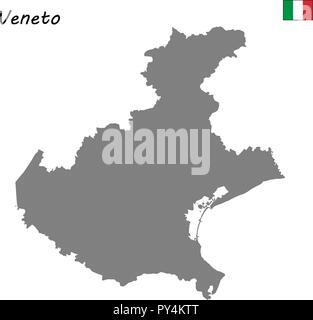 Alta Qualità Mappa del Veneto è una regione dell'Italia Illustrazione Vettoriale