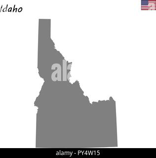 Alta qualità di stato della mappa degli Stati Uniti. Idaho Illustrazione Vettoriale