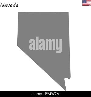 Alta qualità di stato della mappa degli Stati Uniti. Nevada Illustrazione Vettoriale