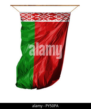 Bandiera della Bielorussia. Bandiera verticale.isolato su uno sfondo bianco. Foto Stock