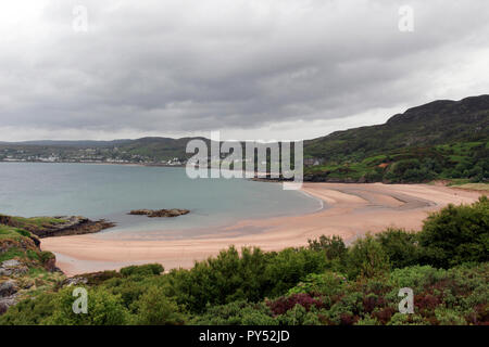 Spiaggia di sabbia, Gairloch, Highlands scozzesi, Scotland, Regno Unito Foto Stock