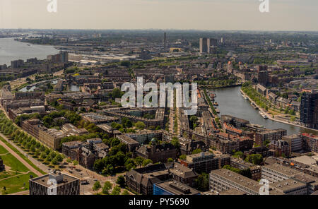 Paesi Bassi, Rotterdam, una vista di una città da Euromast skyline cityscape Foto Stock