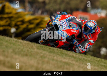 Melbourne, Australia. Venerdì 26 ottobre, 2018. Circuito australiano di Phillip Island. Libere 2. Andrea Dovizioso (Ducati MotoGP Team). Credito: Russell Hunter/Alamy Live News Foto Stock