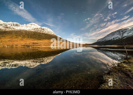Autunno in inverno paesaggio panoramico immagini prese sull isola Kvaloya Troms comune, nei pressi di Tromso Norvegia Foto Stock