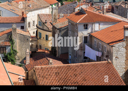 Vista dalla Basilica Eufrasiana di Porec, in Croazia Foto Stock