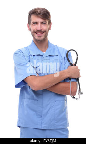 Close up.medico con stetoscopio . Foto Stock