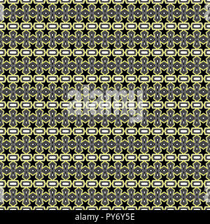 Seamless modello geometrico di fiori di colore nero e di forma poligonale con giallo linee di corsa. Usare come sfondo, sfondo, avvolgere la carta o tessuto stampa. Foto Stock