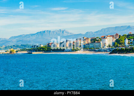 Baia di Santander e Spiaggia di El Sardinero. Santander, Cantabria, Spagna, Europa Foto Stock