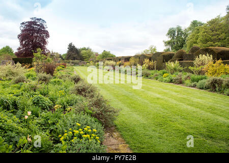 Herbaceous borders al Miserden Estate in GLOUCESTERSHIRE REGNO UNITO Foto Stock