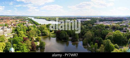 Vista aerea del lago e sul parco di Hannover Foto Stock