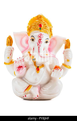 Ganesha statua su bianco Foto Stock