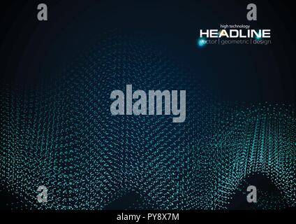 Shiny abstract avveniristico hi-tech linea tratteggiata onde sfondo. Il design del vettore Illustrazione Vettoriale