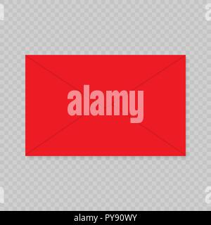Busta modello su sfondo trasparente. Biglietto di auguri modello Illustrazione Vettoriale