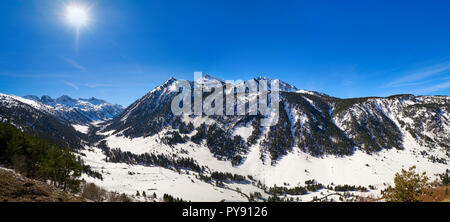 Baqueira in Lerida Catalogna ski resort di spot in Valle de Arán di Pyreness Spagna Foto Stock