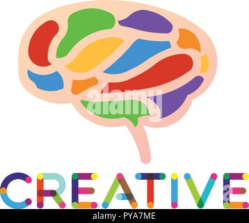 Creative e smart il cervello, il logo del vettore Illustrazione Vettoriale