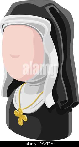 Nun donna Avatar icona Persone Illustrazione Vettoriale