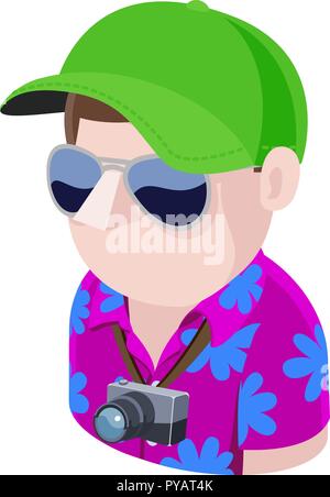 Uomo turistica Avatar icona Persone Illustrazione Vettoriale