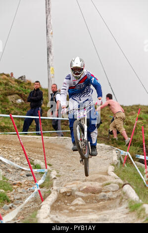 Fort William, Scotland, Regno Unito - 2010/06/06: UCI DI COPPA DEL MONDO DI Discesa MTB vicino a Fort William Foto Stock