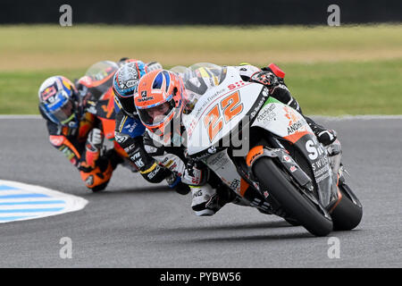 Melbourne, Australia. 27 ottobre 2018: Sam LOWES GBR) in sella alla KTM dalla Svizzera investitori Innovative team durante il moto2 sessione pratica tre al 2018 MotoGP di Australia a Phillip Island Grand Prix Circuit, Victoria, Australia. Sydney bassa/Cal Sport Media Credito: Cal Sport Media/Alamy Live News Foto Stock