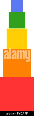 Giocattolo di legno o blocchi puzzle isolati su sfondo bianco. Illustrazione Vettoriale