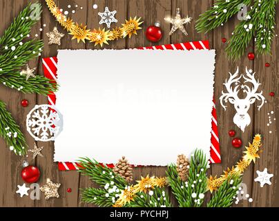 Natale carta di cervo Illustrazione Vettoriale