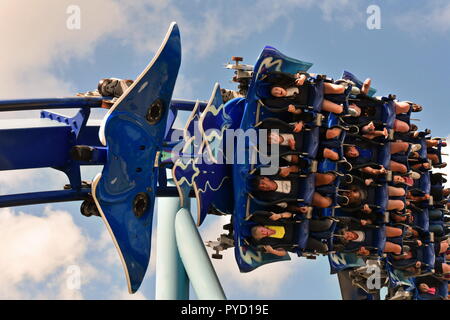 Orlando, Florida. Ottobre 06, 2018 . Magnifica vista di Manta Ray Rollercoaster al Seaworld Theme Park. Foto Stock