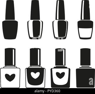 In bianco e nero per unghie silhouette collection Illustrazione Vettoriale