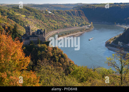 Burg Katz da Patersberg Foto Stock