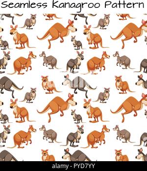 Canguro Seamless pattern illustrazione della scena Illustrazione Vettoriale