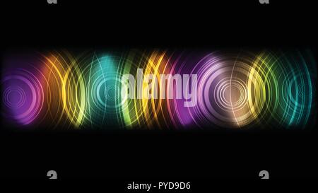 Vettore tecnologico astratta suono colorito wave design di sfondo Illustrazione Vettoriale