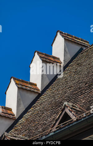 Dettaglio del tetto di una casa tradizionale da Rapperswil, Svizzera Foto Stock