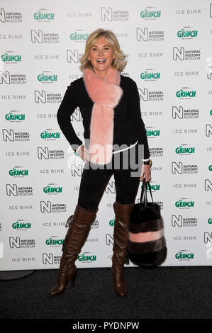 Londra uk 24 Ottobre 2018 il Museo di Storia Naturale Kensington Anthea Turner partecipa alla serata di lancio della pista di ghiaccio del museo di storia naturale Foto Stock