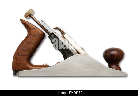 Un colpo isolato di una falegnameria di precisione piano Jack, su sfondo bianco Foto Stock