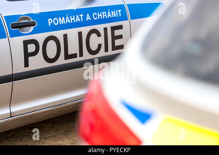 Policie ČR - la polizia della Repubblica ceca Foto Stock