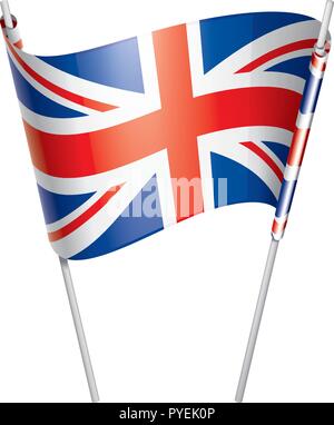 Regno Unito bandiera, illustrazione vettoriale su sfondo bianco Illustrazione Vettoriale