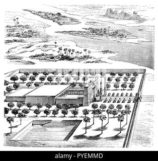 Vista di un grande tempio egizio complessa, 1887