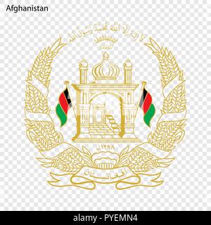 Simbolo dell'Afghanistan. Emblema nazionale Illustrazione Vettoriale