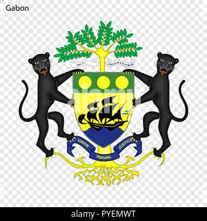 Simbolo del Gabon. Emblema nazionale Illustrazione Vettoriale