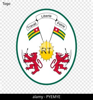 Simbolo del Togo. Emblema nazionale Illustrazione Vettoriale