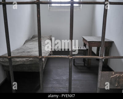 Orianenburg, Germania - 12 dicembre 2017: vista di una prigione al campo di concentramento di Sachsenhausen Foto Stock