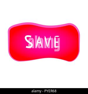 Il pulsante rosso è di mantenere il carattere originale per il web design isolato su uno sfondo bianco. Illustrazione Vettoriale