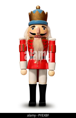 Schiaccianoci isolata figura di soldato natale decorazione legno Foto Stock